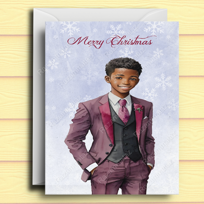 Black Boy X Christmas Card